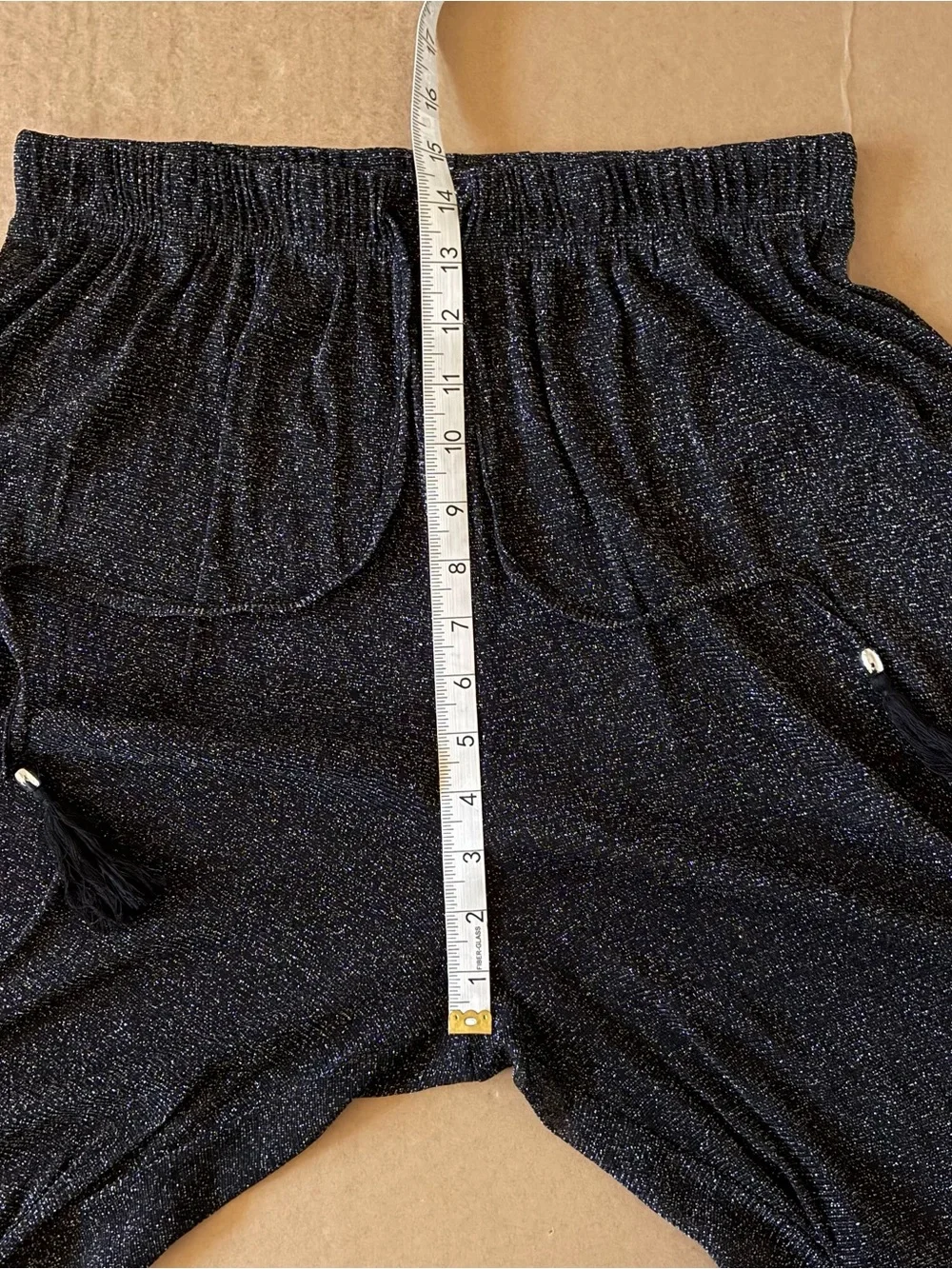 Sandy Beach Swimwear Cover Up Pants XL Wide Leg Black Sheer Sparkly Resortwear